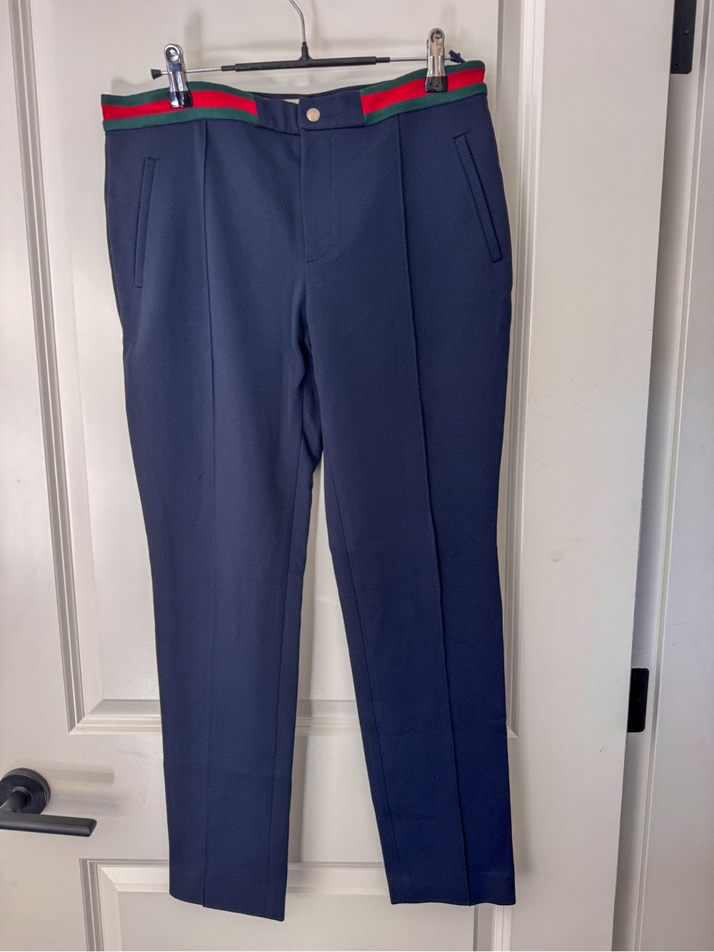 Gucci Navy Web-Stripe Trousers — Men's Large